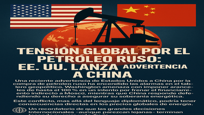 Una advertencia que resuena fuerte: EE.UU. amenaza con aranceles del 100 % si China sigue comprando petróleo ruso