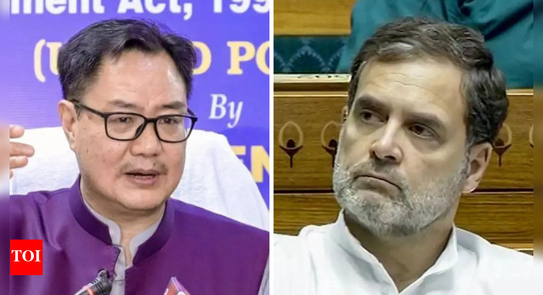 ‘Dead economy’ remark: Rijiju’s ‘not a child’ jibe at Rahul ; calls out ‘anti-India’ stance