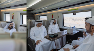 UAE Vice President Sheikh Mohammed takes first passenger ride on Etihad Rail between Dubai and Fujairah