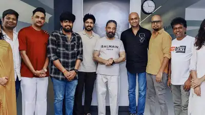 Kamal Haasan meets the 'Parking' team after their National Awards win, leaves them inspired