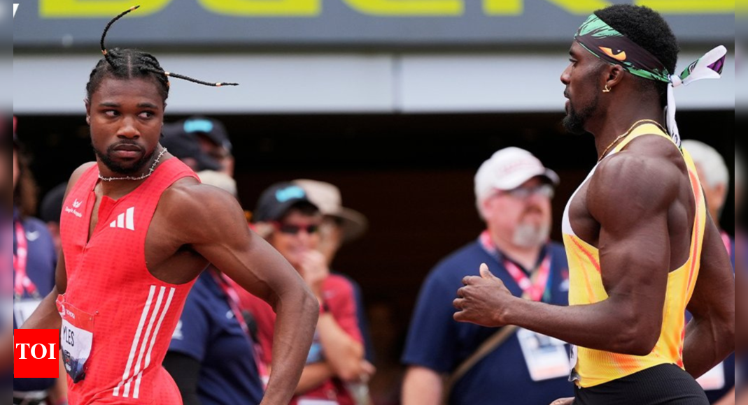 Noah Lyles wins 200m at U.S. championships then gets violently shoved by Kenny Bednarek