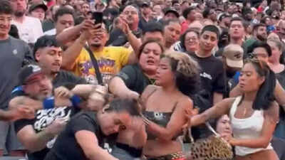 WWE SummerSlam 2025 crowd turns hostile as camera caught wild fight between women breaks out during Night Two