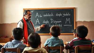 ‘A for Akhilesh, D for Dimple, M for Mulayam’: SP neta teaches political slogans to students at ‘PDA Pathshala’; booked