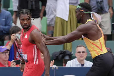 WATCH: Bad blood! Noah Lyles shoved by Kenny Bednarek after his win in 200 meters at US nationals