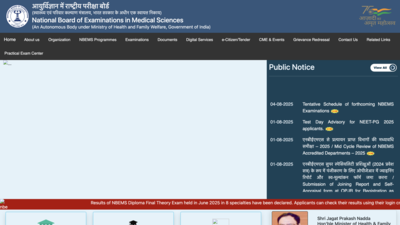 NBEMS exam calendar 2025 released for NEET SS, FMGE, DNB, and other exams at natboard.edu.in: Check official notice here