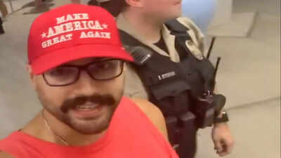 Donald Trump supporter thrown out of St Louis soccer stadium mid-game after refusing to remove MAGA hat