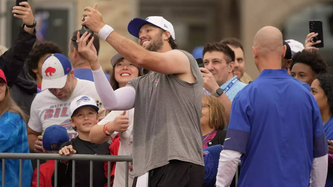 Josh Allen brings joy to training camp with special cheer from young Oishei  Children's Hospital champion | NFL News - Times of India
