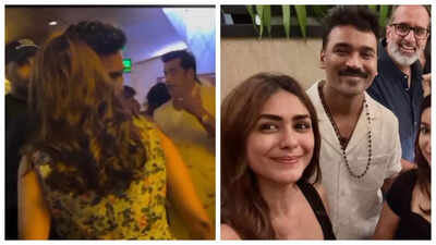 Dhanush sparks dating buzz with Mrunal Thakur; fans spot playlist clues and hand-holding moment; VIDEO INSIDE