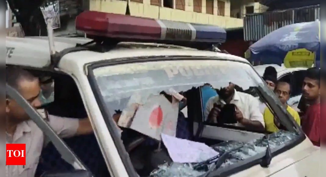 Watch: Bengal LoP Suvendu Adhikari's convoy attacked; vehicle damaged