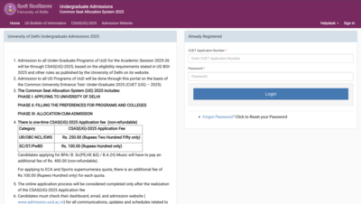 Delhi University CSAS round 3 seat allocation results released: Check direct link to download list here
