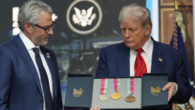 'Can I say I won them athletically': Trump jokes after receiving 1984 Olympic medals; prepares for 2028 games with new task force