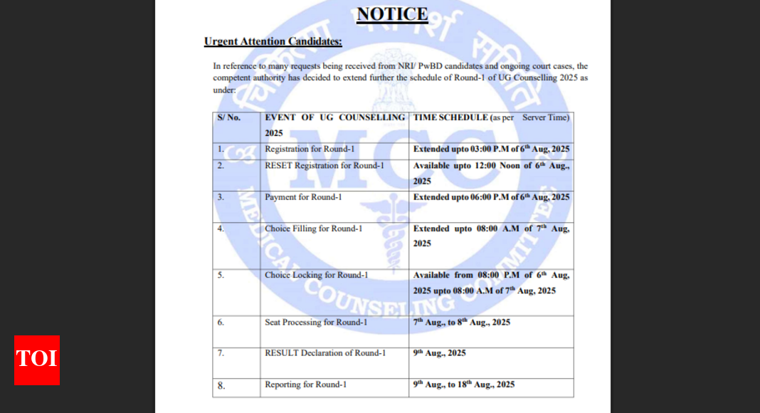 NEET UG round 1 revised counselling schedule: Key updates out- check imp dates