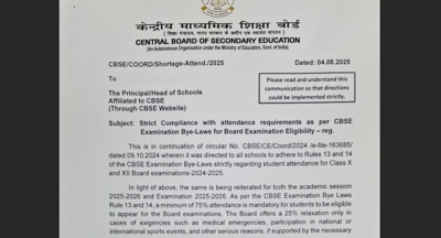 CBSE mandates 75% attendance for board exam eligibility in 2026: Check details here