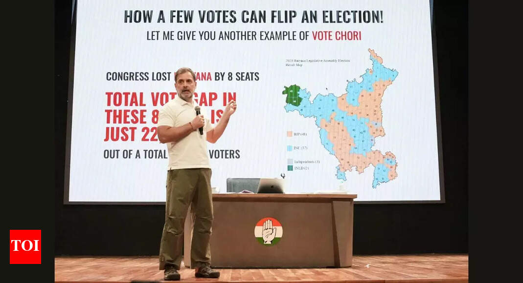EC vs Congress: Rahul Gandhi shows 5 ways 'votes were stolen'; gives 'proof'