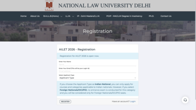 AILET 2025 registration begins at nationallawuniversitydelhi.in: Check direct link and deadline here