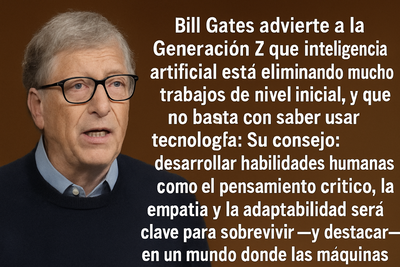 Bill Gates a la Generación Z: “La IA está cambiando el juego. No dependan solo de la tecnología”