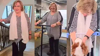 Helen’s weight loss and fitness transformation at 86: Celebrity fitness trainer reveals she can jump on a trampoline, climb stairs and play with a puppy