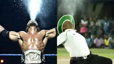 Triple H on the cricket field? Umpire's WWE-inspired act goes viral - WATCH