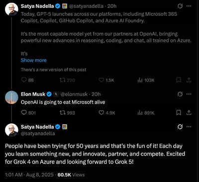  Microsoft CEO Satya Nadella's on Elon Musk's warning that 'OpenAI is going to eat Microsoft alive’