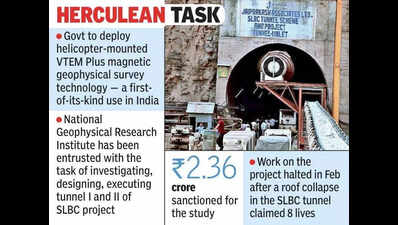 Advanced aerial survey for SLBC tunnelling works in T | Hyderabad News ...