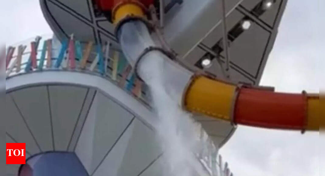 ‘Stop the slide’: Passengers scream as Royal Caribbean water slide glass breaks mid-way – Watch
