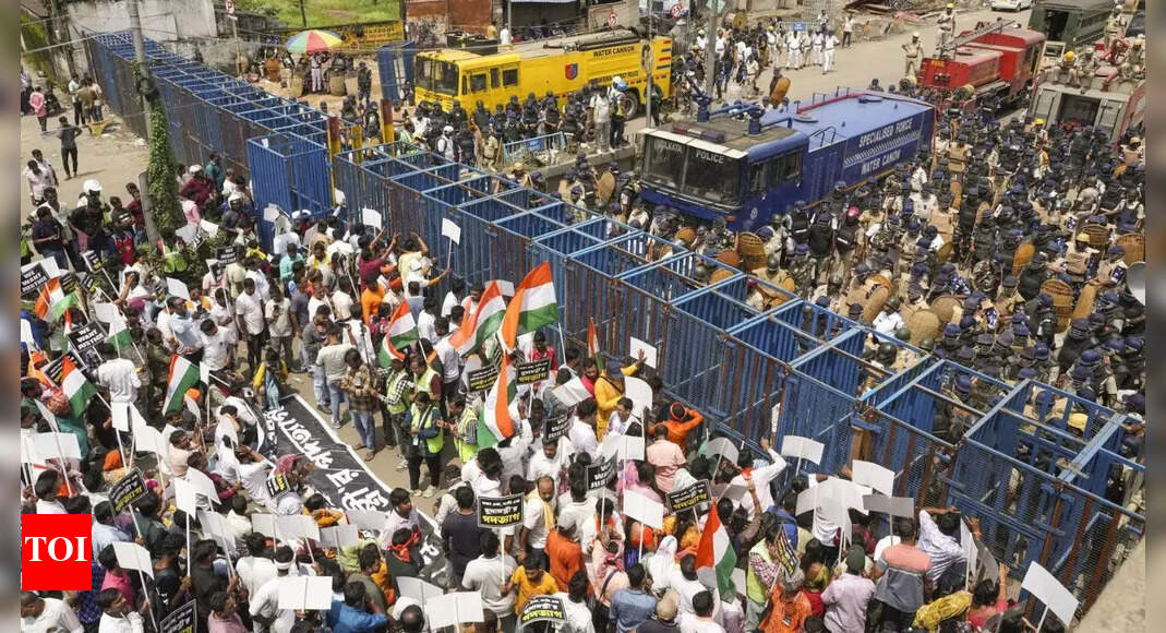 One year of RG Kar incident: Police lathi-charge protestors; Suvendu alleges victim's parents and BJP MLAs injured