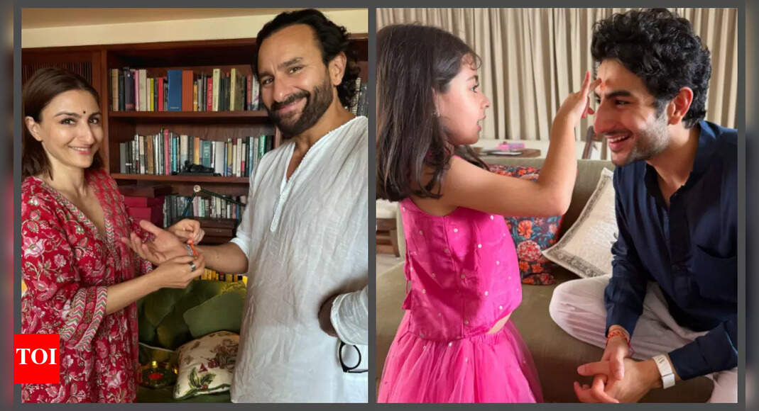 Soha Ali Khan celebrates Raksha Bandhan with Saif Ali Khan; Inaaya ties ...