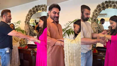 Salman Khan is all smiles as he celebrates Raksha Bandhan with Arbaaz Khan, Sohail Khan and the entire Khan family at Alvira Agnihotri’s home: PICS