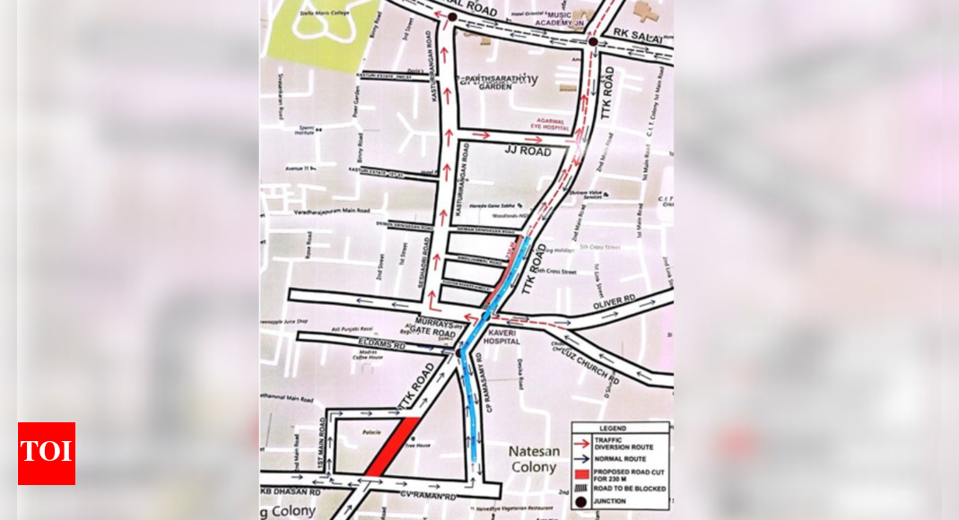 Traffic advisory: Chennai's Alwarpet flyover now two-way for drainage repair; heavy vehicles diverted