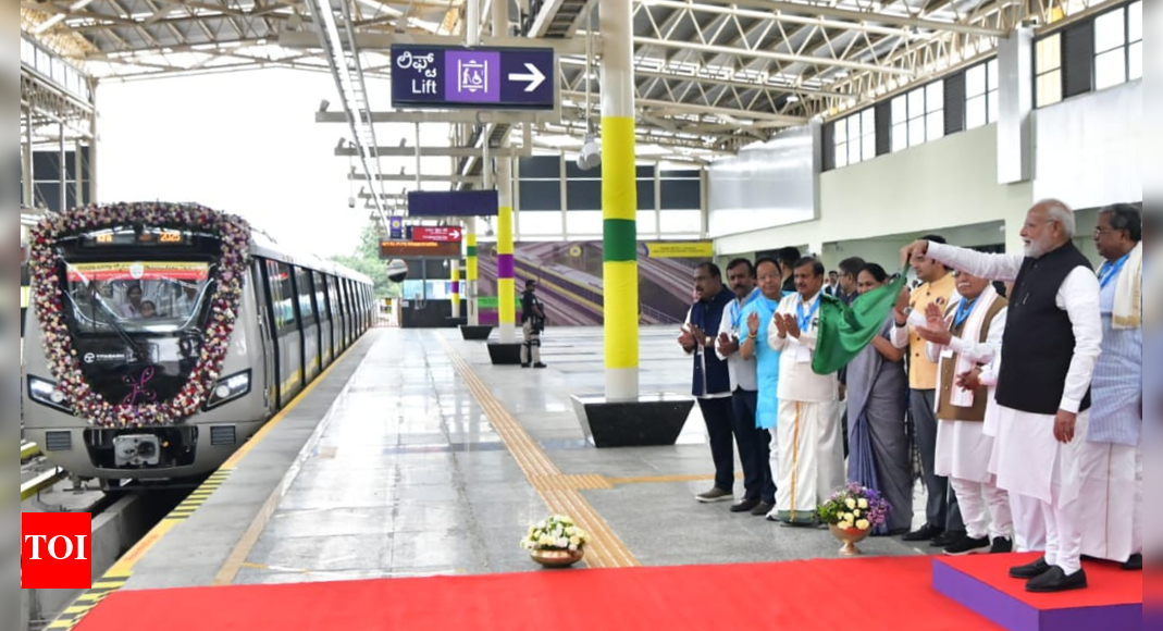 PM Narendra Modi inaugurates Vande Bharat Train, Yellow Line Metro in Bengaluru