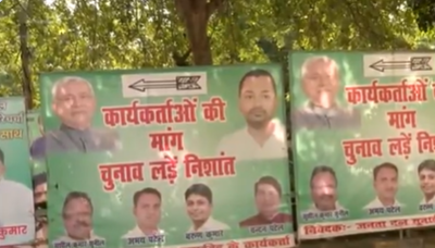  JD(U) workers urge Nitish Kumar's son to contest; erect posters outside party office