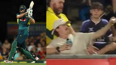 AUS vs SA: Spectator makes incredible one-handed catch as Tim David smashes Corbin Bosch for six - Watch
