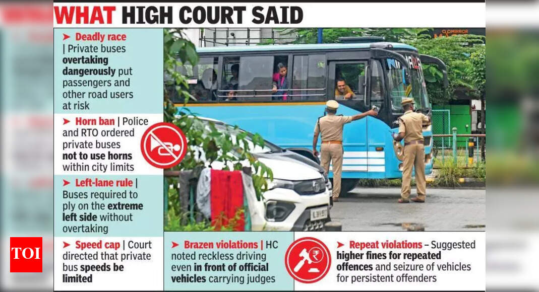 Rash driving by private buses in Kochi: Fearless behind the wheel ...