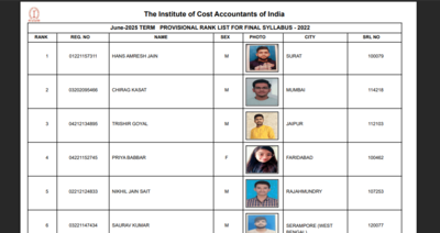 ICMAI CMA toppers 2025: Hans Amresh secures first rank in June Final exam, check list of top 10 here