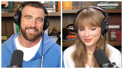 Taylor Swift teases NEW ALBUM 'TS12' on beau Travis Kelce's 'New Heights' with  Jason Kelce - WATCH