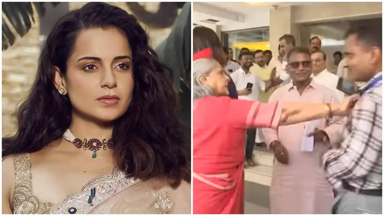 Kangana Ranaut REACTS to Jaya Bachchan's video of pushing a person clicking  selfie with her: 'Most spoilt and privileged woman' | - Times of India