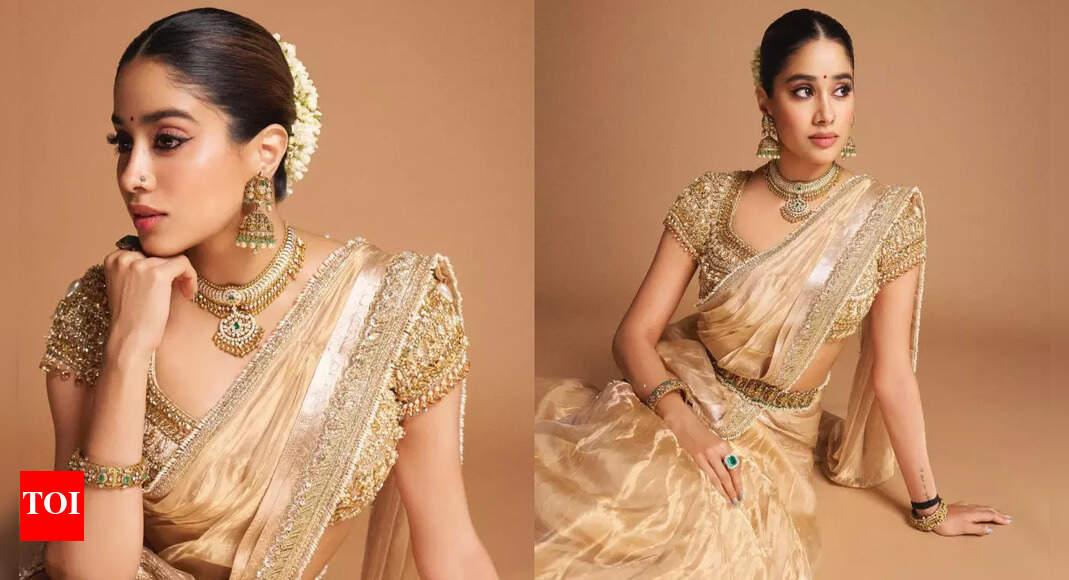 Janhvi Kapoor's golden half saree: A tribute to Sridevi's timeless style
