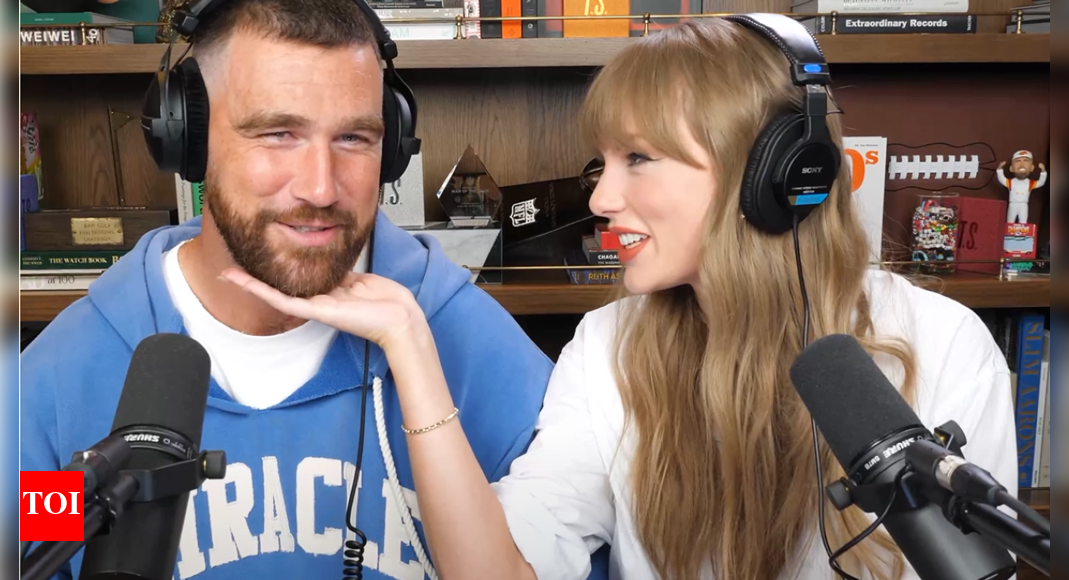 Travis Kelce and Taylor Swift’s lovey-dovey moments from New Heights podcast define ‘Modern-Day Love Story’