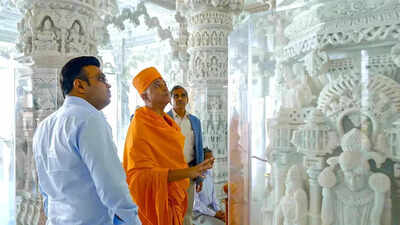 ICC Chairman Jay Shah visits Abu Dhabi’s BAPS Hindu Mandir