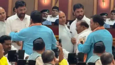  2 BJP MLAs Rajesh Chaudhary, Saurabh Srivastava clash inside UP assembly; Akhilesh Yadav shares viral video