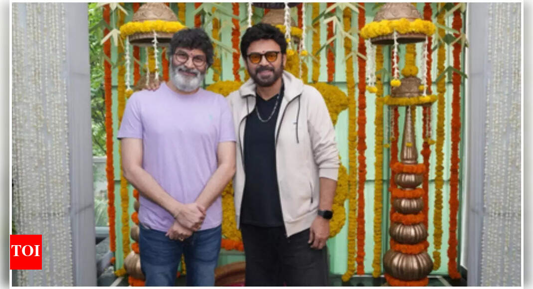 Trivikram joins hands with actor Venkatesh for his next; film goes on floors with grand pooja ceremony