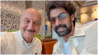 Anupam Kher bumps into his 'Baby' co-star Rana Daggubati at the airport