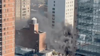 Watch: Black smoke engulfs Manhattan skies after 'explosion' on Upper East Side; over 100 firefighters battle blaze