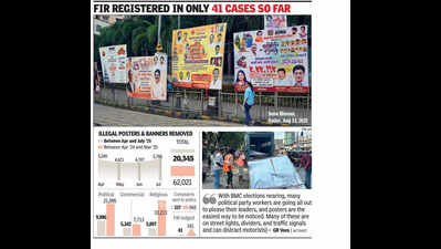 Over 20k illegal banners, posters pulled down in 4 months, nearly half political