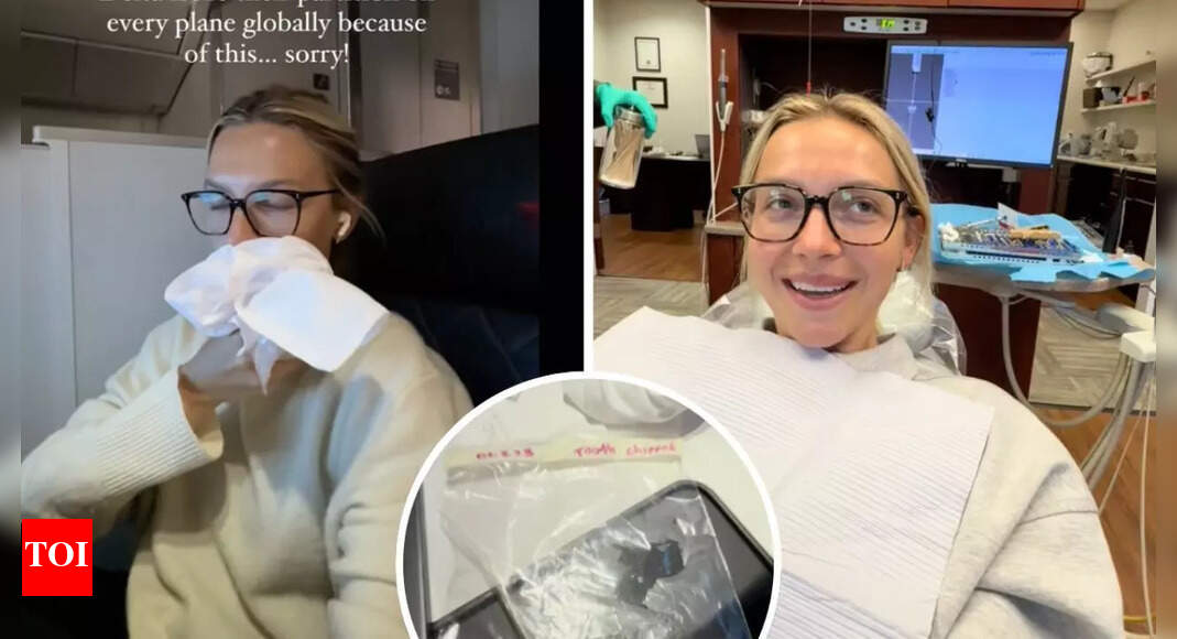<div>Bizarre! TikTok star gets teeth chipped on Deltas business class, electric divider hit her face</div> <div>Bizarre! TikTok star gets teeth chipped on Delta's business class, electric divider hit her face</div>