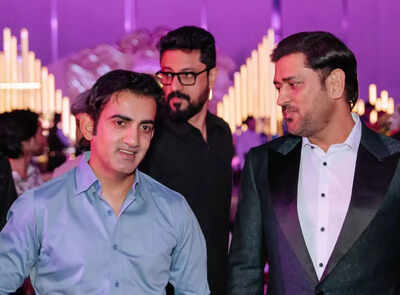 In pictures: MS Dhoni, Gautam Gambhir, Rohit Sharma, Suniel Shetty clicked at wedding