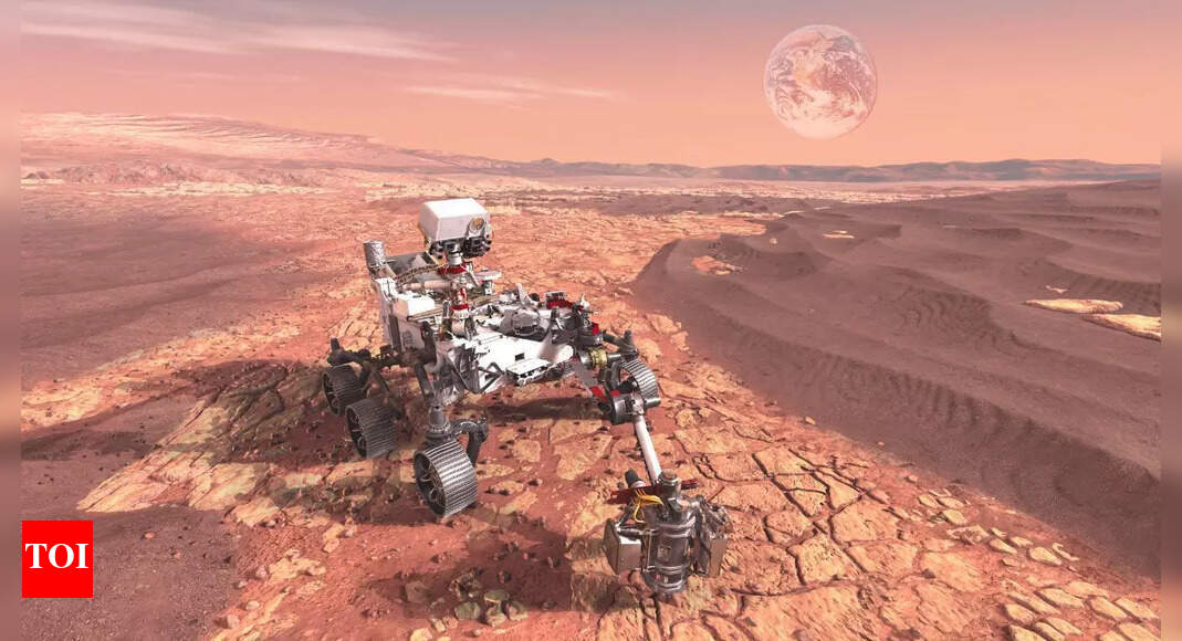 NASA Perseverance rover panorama of Mars ancient rocks and ripples