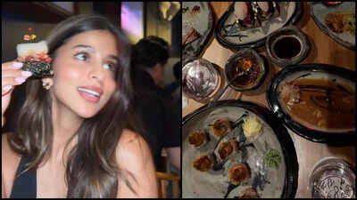 Suhana Khan enjoys sushi date on girls' night out; poses along in a sleek dress - Deets Inside