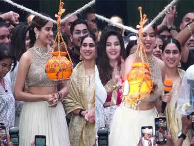 Janhvi Kapoor celebrates Janmashtami with fans, break Dahi Handi at event