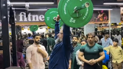Watch: AIMIM chief Asaduddin Owaisi works out after inaugurating gym in Hyderabad